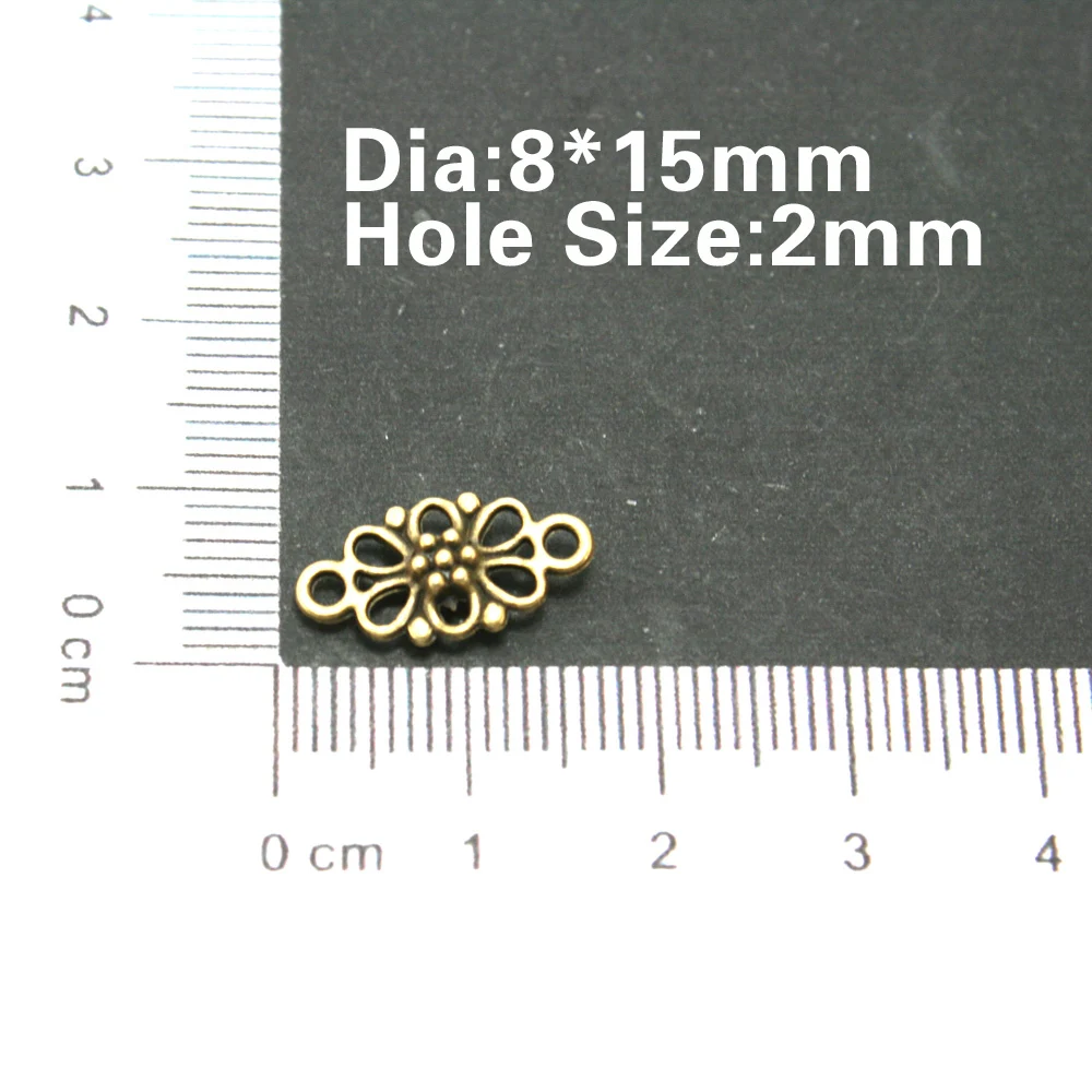

100Pcs/lot Antique Bronze Plated Two Holes Flower Petal Alloy Charms&Pendant Jewelry Findings Fit Necklace Making CN-BJI125-77