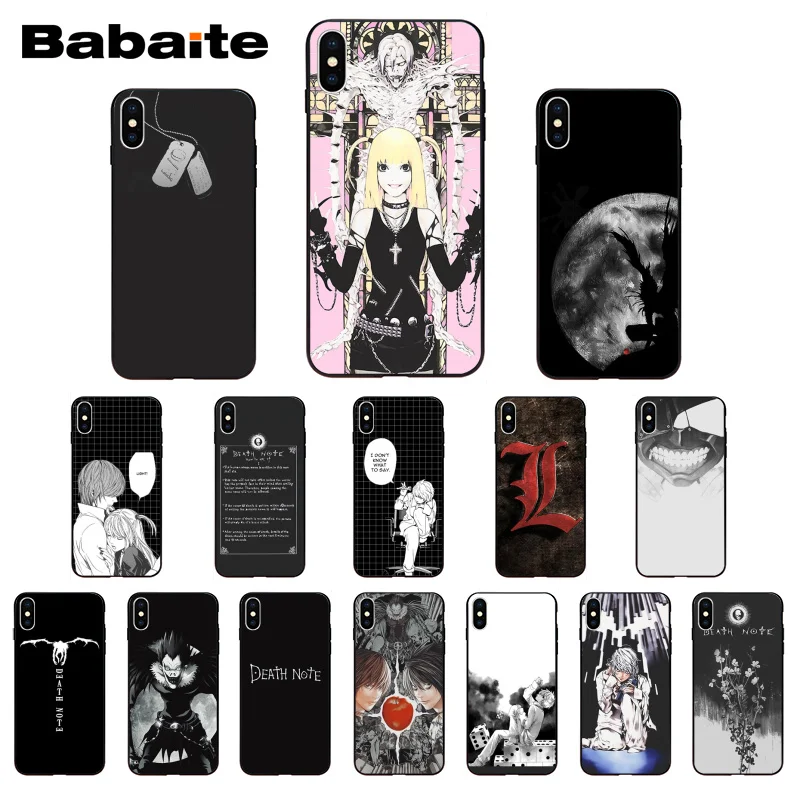 

Babaite Anime Death Note Pattern TPU Soft Cell Phone Case for iPhone 8 7 6 6S plus X Xs Xr XsMax 5 5s SE 5c11 11pro 11promax