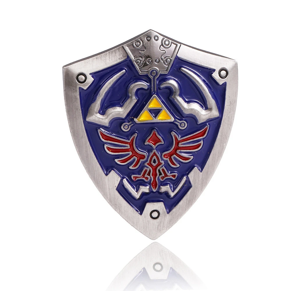 

2 Color The Legend Of Zelda Shield Badge Brooch Anime Cartoon Medal Alloy Pin Charms Souvenir Collectible Accessory lapel pin