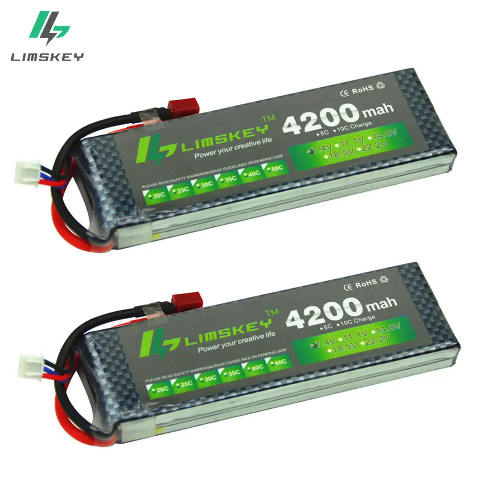 Limskey POWER 7.4V 4200mAh 25C 2S LiPo Battery With T/XT60 Plug for RC Car Airplane Helicopter 7.4 V 4200 mah Lipo | Игрушки и хобби