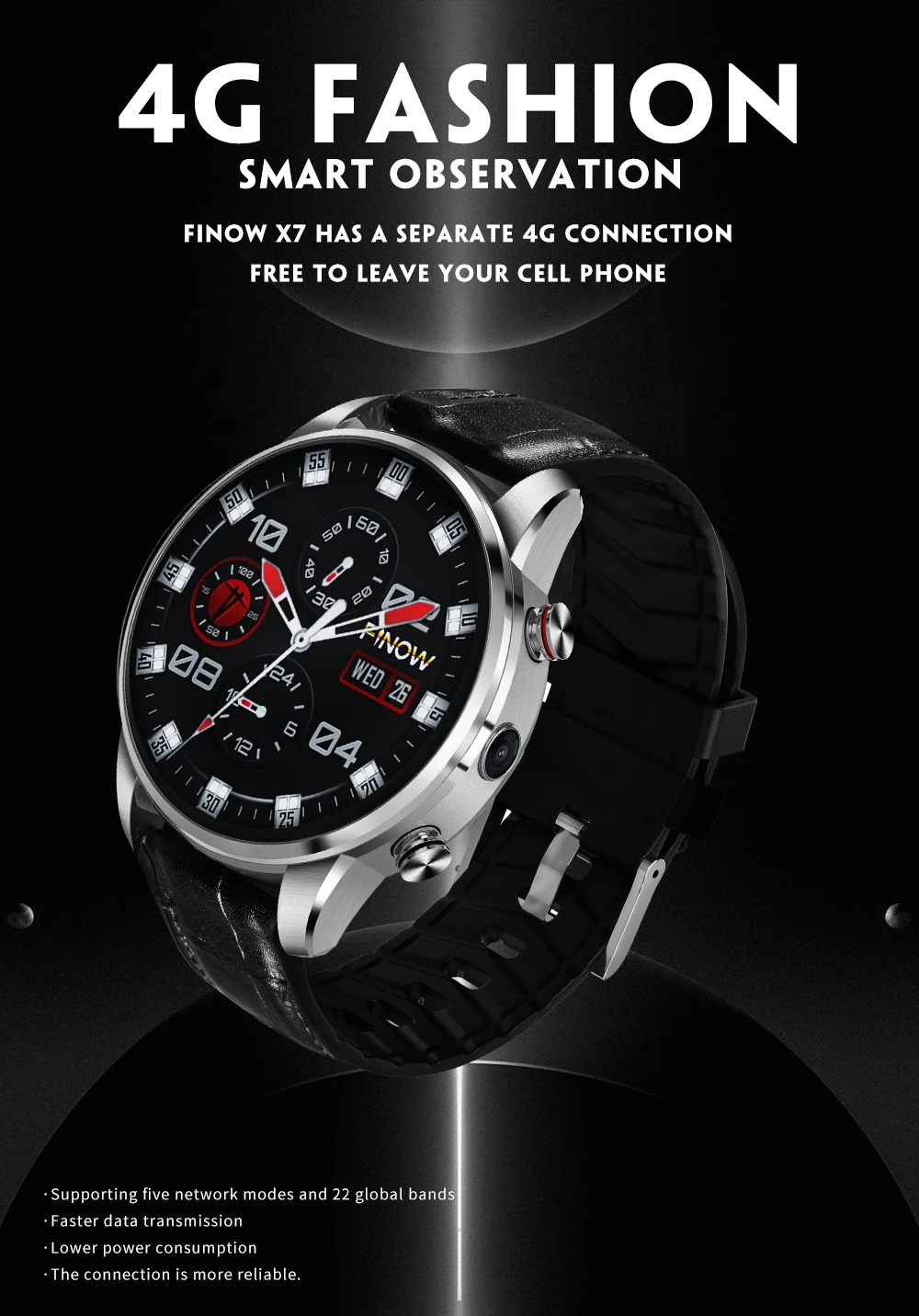 Новые мужские Смарт-часы Finow X7 4G 1,39 дюймов AMOLED 400*400 GPS/ГЛОНАСС четырехъядерный 16 Гб 600 мАч MTK6739 relogio часы телефон