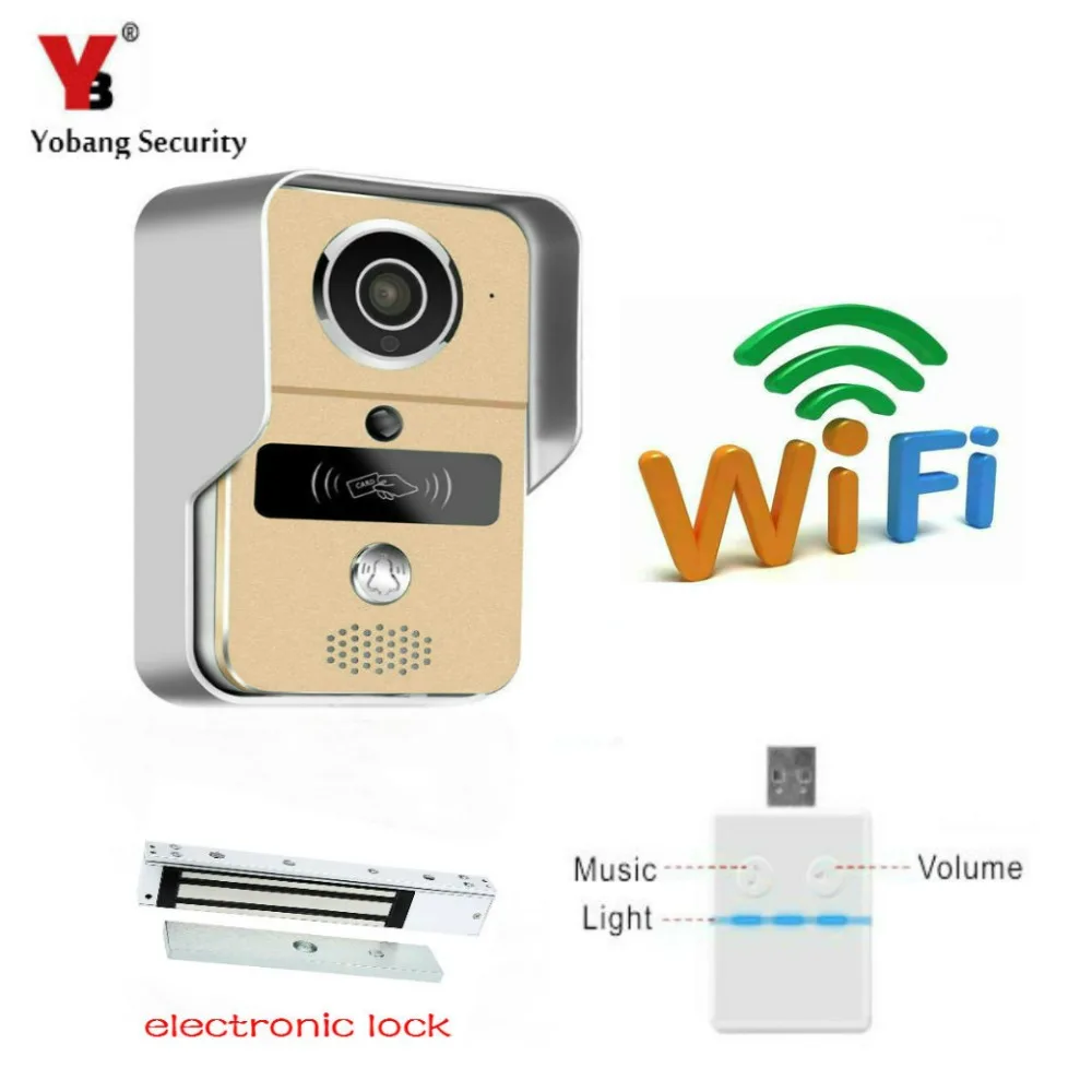 

YobangSecurity WiFi Video Door Phone Doorbell Home Security Wireless Intercom with Electronic Lock,Music bell iOS and Android