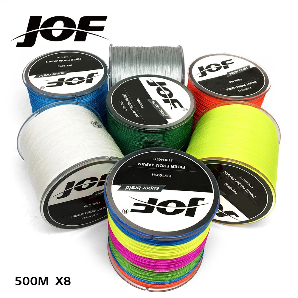 

JOF 8 Strands 500M Super Power Braided Fishing Line Sea Saltwater Carp Fishing Line Cord multifilamento Fishing