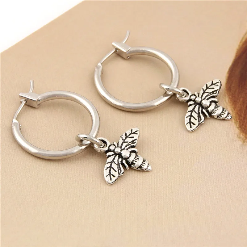 1Pair HoneyBee Animal Charms Dangle Earrings Flower Pendant For Women Party Gift Jewelry Pendientes E2550 | Украшения и