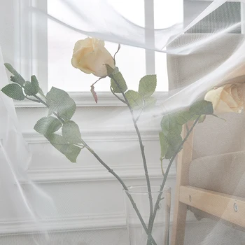 

Tulle Curtains For Living Room Cortina Modern Chiffon Solid Sheer Rideaux Kitchen Voile Curtain Sheer Window Curtain Decoration