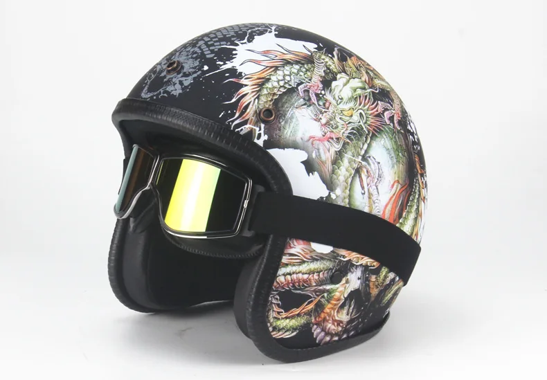 3/4 шлемы moto rcycle с открытым лицом винтажные moto rcycle moto rbike Chopper стиль moto шлем с goggle mask