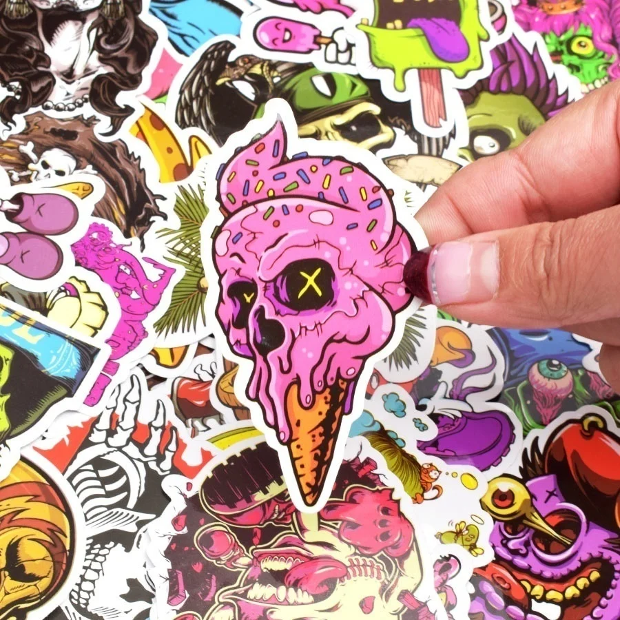 

50 hot mixed color fun stickers suitcase notebook skateboard guitar refrigerator graffiti stickers