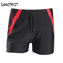 Loozykit мужские свободные шорты для плавания большого размера однотонные повседневные пляжные шорты на шнурке для водных видов спорта дышащий плавательный костюм
