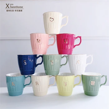 

Exported to Japan Exquisite life afternoon tea coffee cup painted love heart breakfast milk cup couple mug