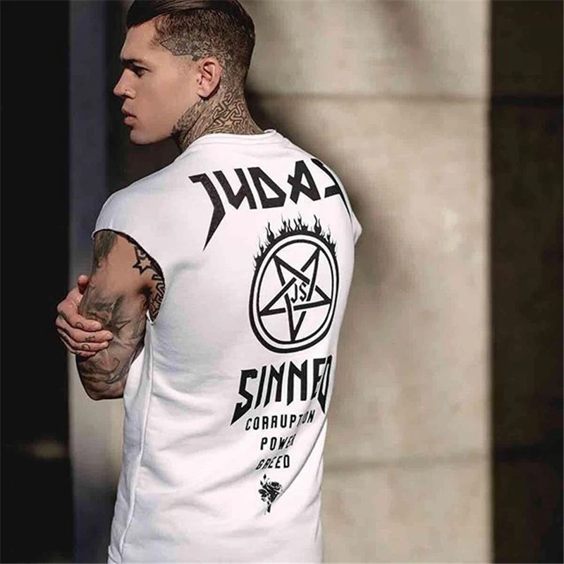 

Summer Men Bodybuilding Tank top New Sleeveless Shirt Man Gyms Fitness Singlet Stringers Breathable Vest Workout Clothing