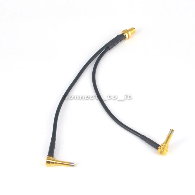 RF Cable SMA/F Female to Dual MS156 Double Plug Right Angle Connector Adapter Extension Modem Cable 6