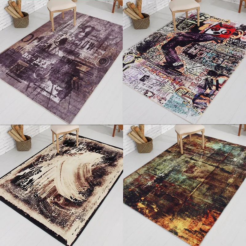 

2017 New Modern Simplicity Bedroom Carpet Personality Abstraction Sitting Room Office Rugs Table Floor Carpets Anti - Slip Mat
