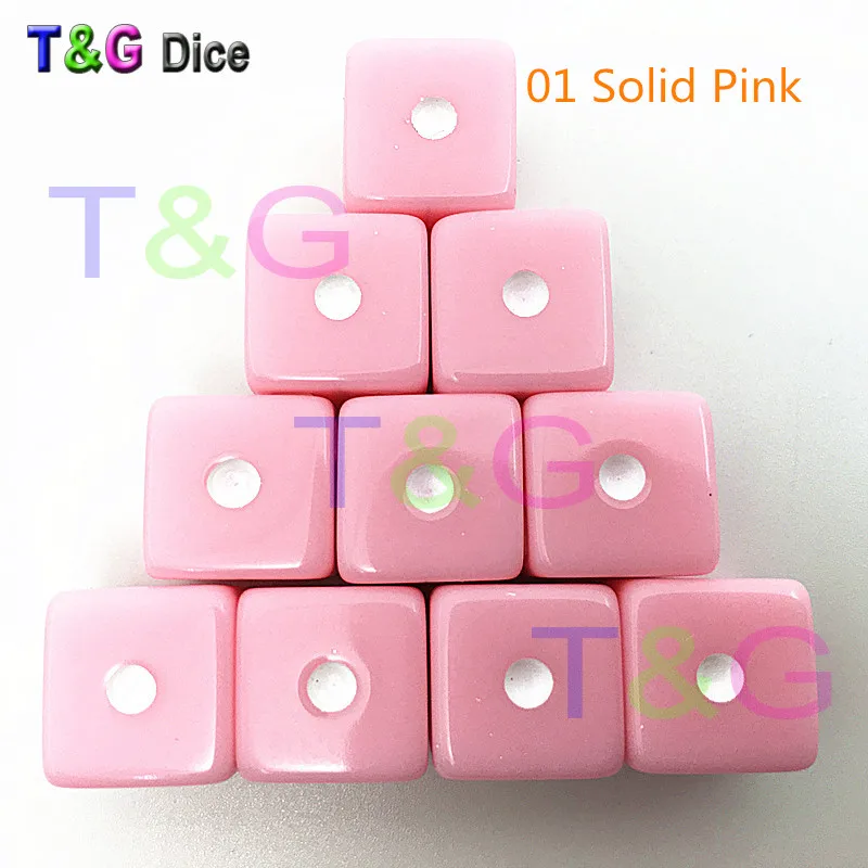 10PCS 12MM High Quality Dice Marbled Transparent Solid Glitter effect in square corners Plastic cube d6 Gambling