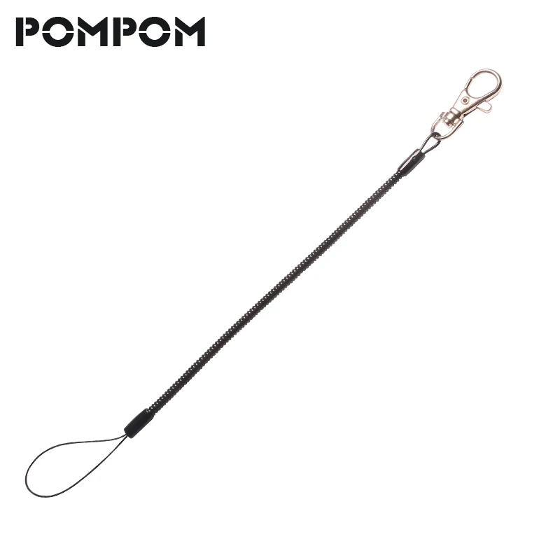 

Black Plastic Elastic Stretch Keychain for fishing keychain lanyard Spring Coil Clip Boat Keychain Sleutelhanger keycord Chain