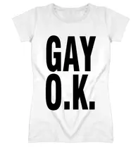 Gay ok letras imprimir camisetas femininas algodão casual engraçado t camisa para senhora topo t hipster branco navio da gota H-70