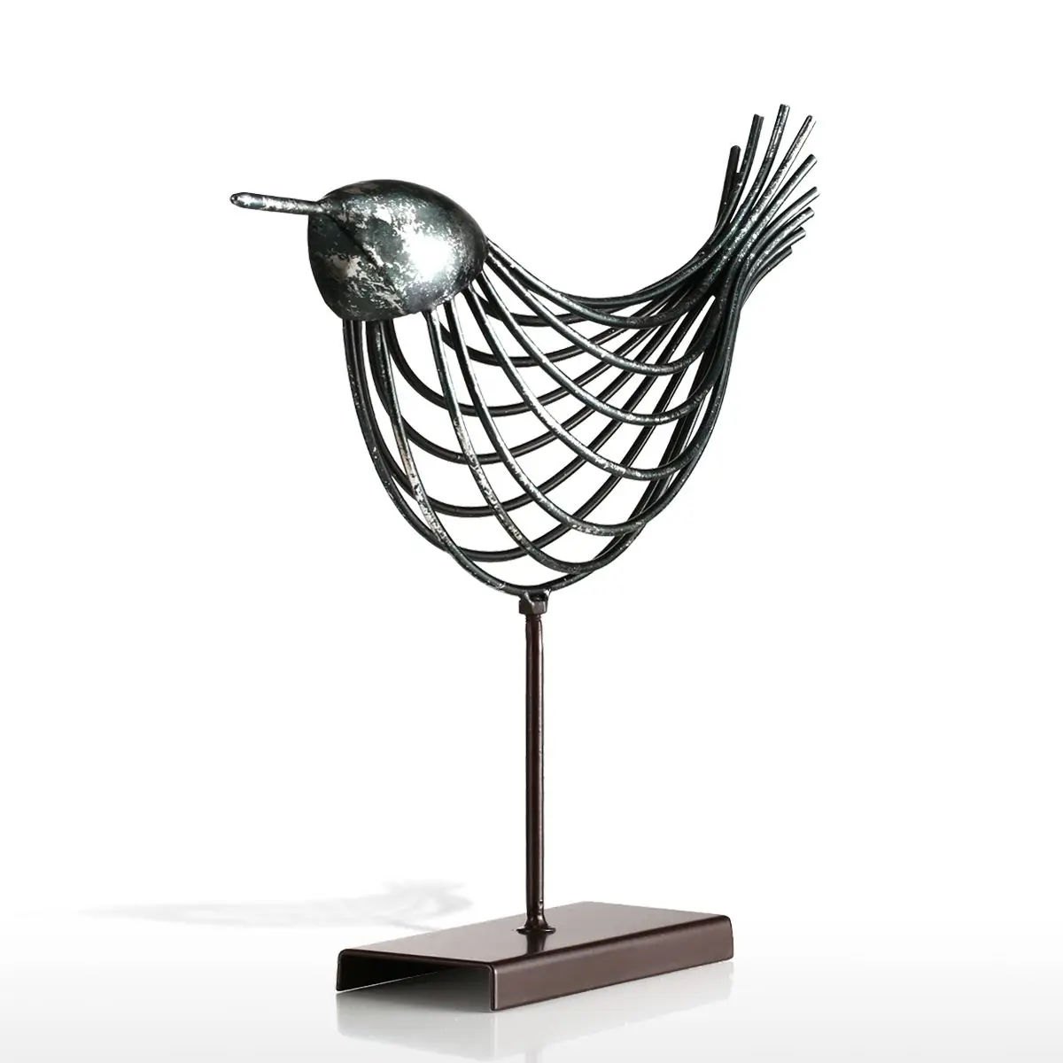 Tooarts Декор птиц из железной проволоки, металлическая фигурка для птиц, ручная работа, современное искусство, ремесло, подарок для дома, аксессуары, винтажный домашний декор