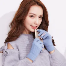 Для женщин Прекрасный Сенсорный экран Вязание женские зимние перчатки руки теплые варежки на открытом воздухе для верховой езды полный палец вязаная перчатка 10 пар