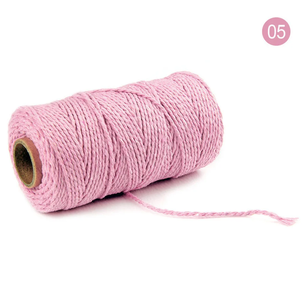 100 м длина/100 ярд Чистый хлопок скрученный шнур веревка ремесла макраме Ремесленная веревка для DIY швейной одежды - Цвет: E