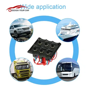 

KKmoon S8006-J 12V-24V Waterproof 6-Gang Toggle Switch Panel with Fuse LED Indicators DIY Switch for Car Boat Marine RV Caravan