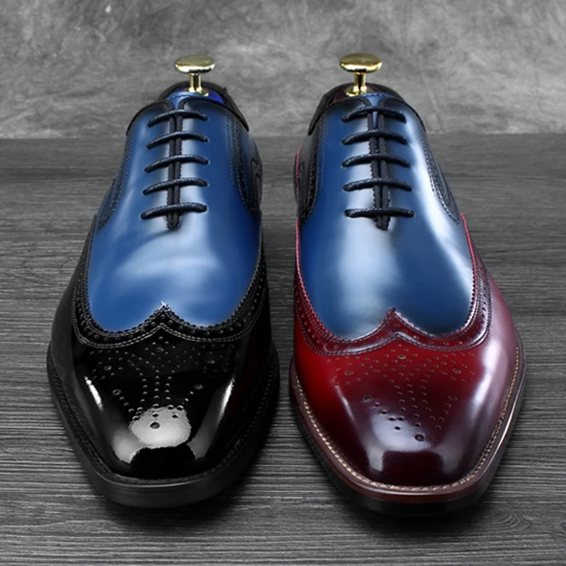 Hommes Bureau En Mariage De Nouveau Homme Appartements Couleurs Cuir Luxe Noir Rouge vin Ss486 Oxford Chaussures Formelle Mixte Robe Véritable Sculpté Richelieu Party qSawTxZnS