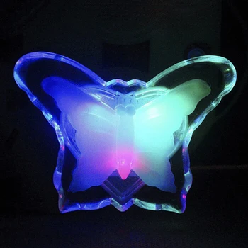 

New Arrival Romantic Led Colorful Butterfly Night Light Plug Led Fashion Home Decoration