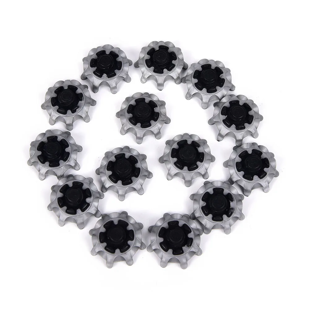 14pcs Black+Gray Golf Spikes Pins Turn Fast Twist Shoe Spikes Replacement Setin Golf Training