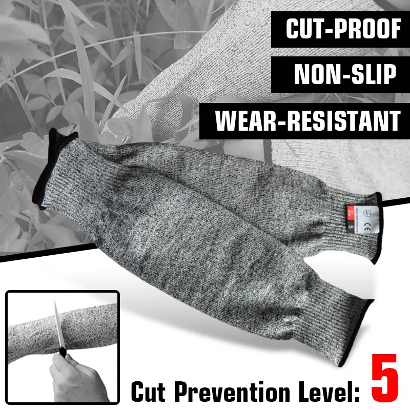 

1Pair Level 5 Safety Gloves Sleeve Arm Guard Sun/Heat/Wear/Stab Resistant Anti Cut Proof Sport Drive Workplace Protection Gloves