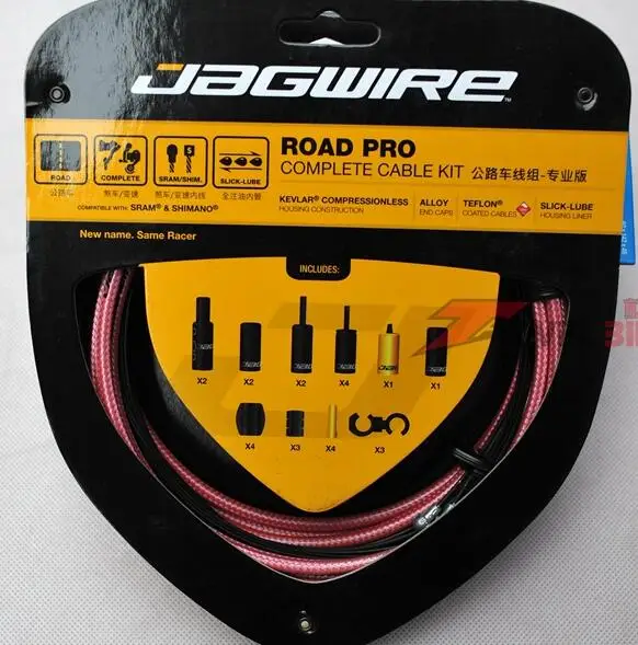 Высокое качество JAGWIRE RACER ROAD PRO L3 Road Pro Полный комплект кабелей/комплекты тормозных кабелей для велосипеда, шоссейного велосипеда, Тормозная Линия, 15 цветов - Цвет: RCK014