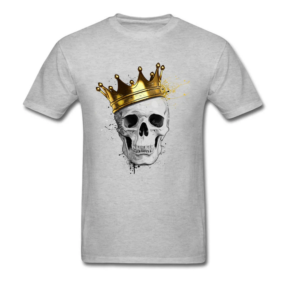 Men New Design Printed T Shirt O Neck Summer 100% Cotton T-shirts Casual Short Sleeve Royal Skull Tops & Tees Free Shipping Royal Skull grey