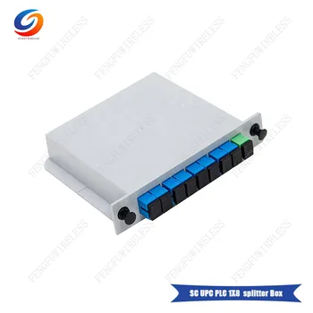 

Factory price 10pcs/lot PLC splitter 1X8 SM Fiber Optical Module with SC/UPC connector 1x8 Box Cassette Card Inserting