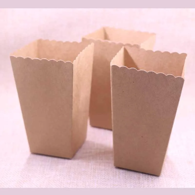 

New 20Pcs Favor Kraft Treat Popcorn Boxes for Wedding candy Party Supply Baby Shower Decoration Christmas Birthday Party Gifts