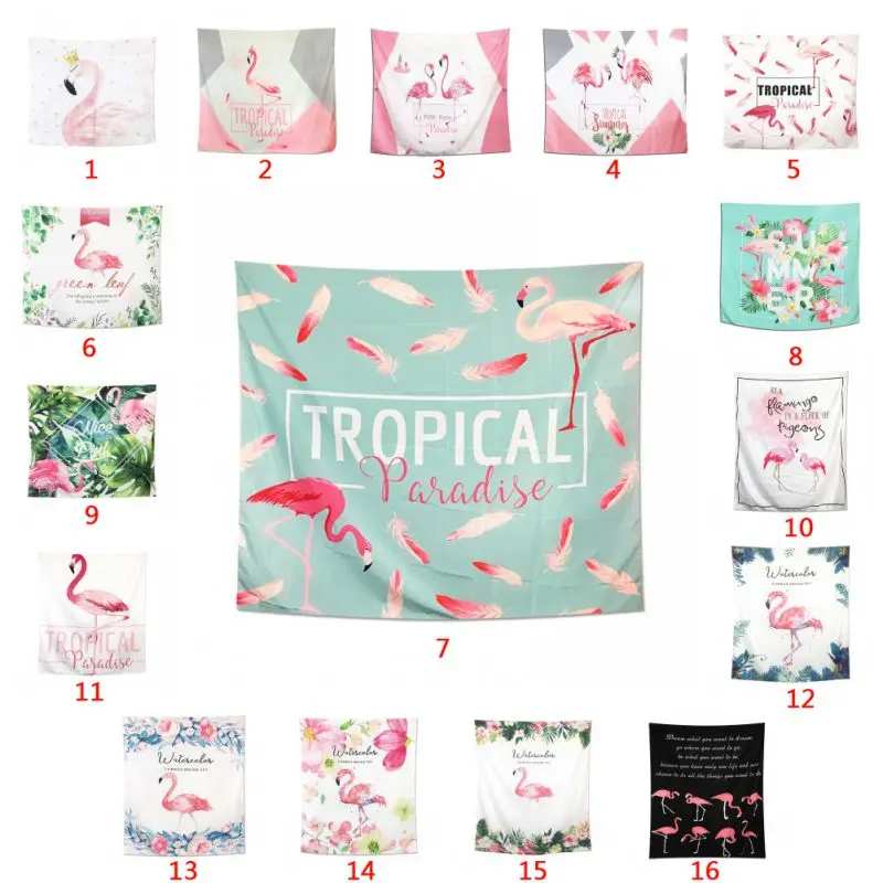

Nordic Flamingo Tapestry Bird Wall hanging Tapestries Floral Home Decor Beach Towel Yoga Mat Picnic Blanket Table Cloth