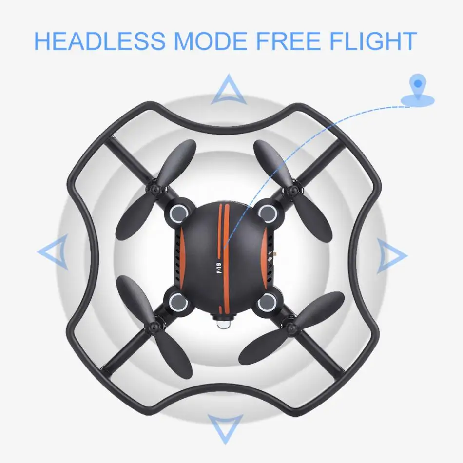 F19 мини беспилотные летательные аппараты с 0.3MP Камера 4CH 2,4 ГГц 6-Axis Gyro Безголовый режим Дистанционное Управление Quadcopter вертолет