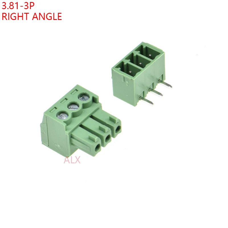 

10SETS 15EDG 3pin 3.81MM pitch RIGHT ANGLE screw terminal block connector 3.81 3 pin PLUG + bending PIN HEADER SOCKET for pcb