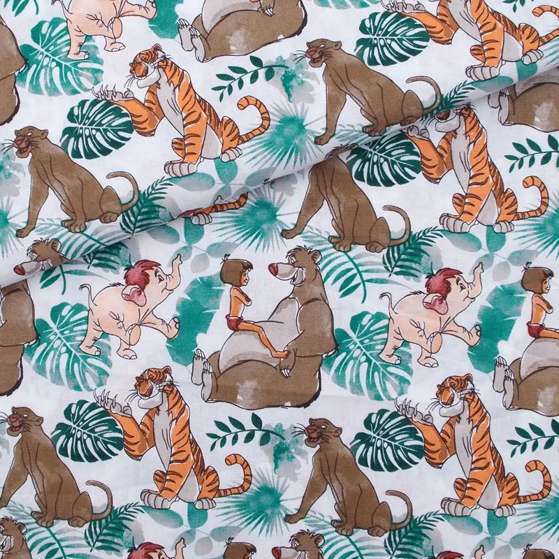 

108cmx100cm Cotton Fabric - Animal - tiger,lion,elephant (027)