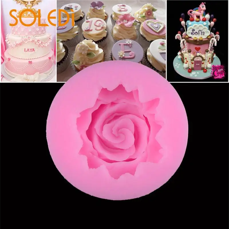 

3D Cake Mold Cake Decorating Tools Rose Flower Mold Fondant Gift Decorating Chocolate Cookie Soap Polymer Clay Baking Molds