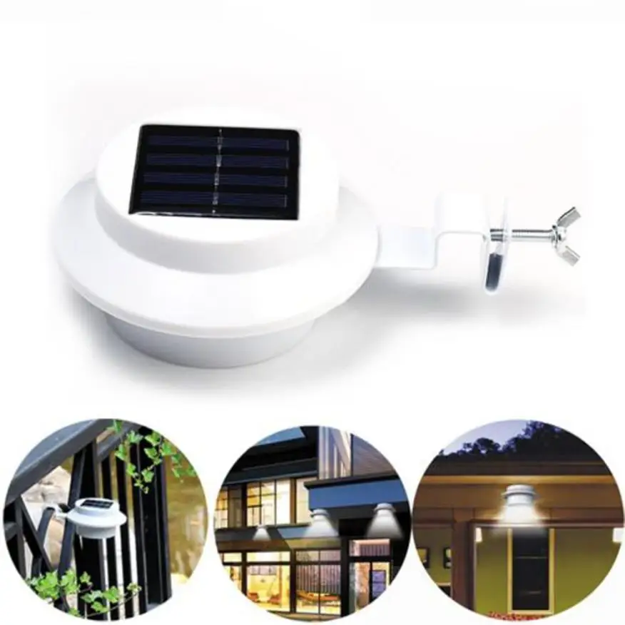 4 Светодиодный светильник на солнечных батареях для водостоков на открытом воздухе/сад/двор/стена/забор/дорожка энергосберегающий светильник#30