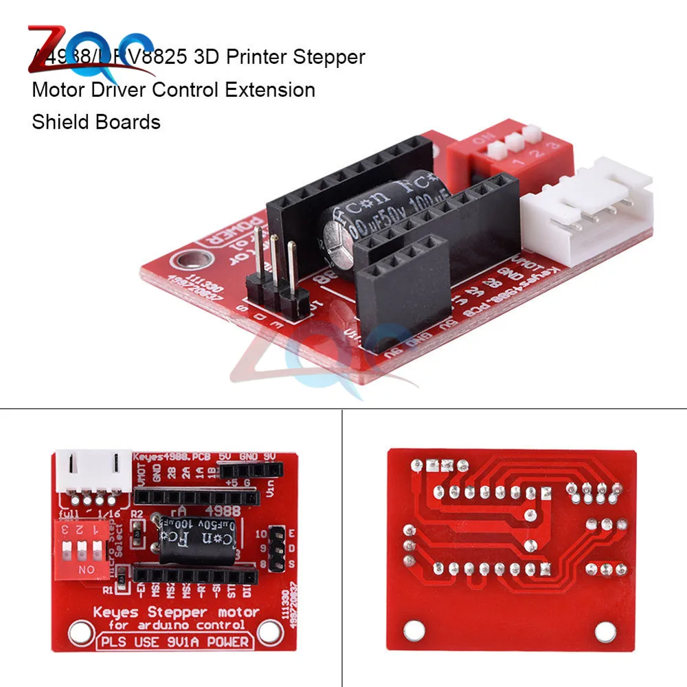 A4988 DRV8825 Драйвер шагового двигателя панель контроллера плата расширения Модуль V1.1 активный компонент для 3d принтера