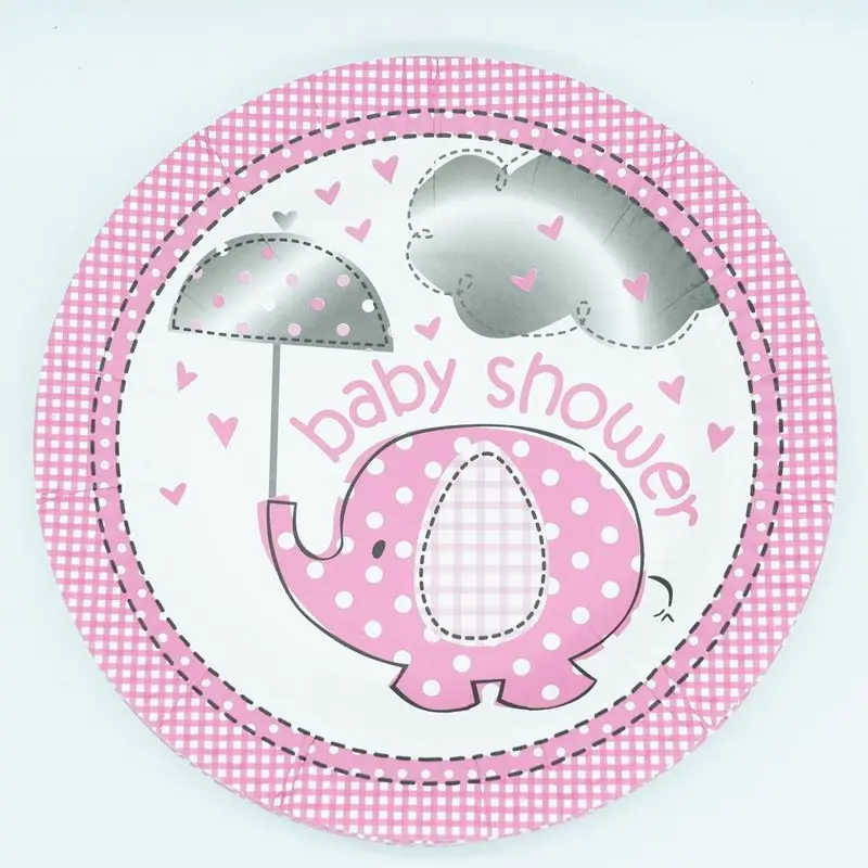 

10pcs/lot 7inch Cartoon Paper Plate Baby Shower Boy Girl Disposable Plate Kids Birthday Party Supply Event Party Supplies