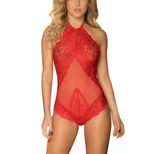 Sexy Tracksuit Pink Red Solid Summer Style Women Lingerie Lace Dress Babydoll Underwear Intimates Nightwear Sleepwear New 2017
