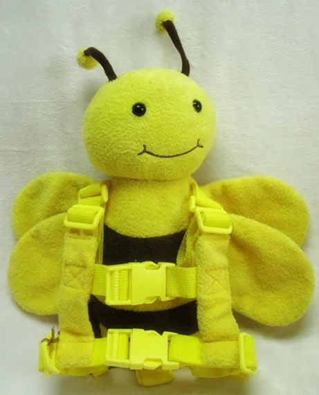 Милые 2 в 1 жгут Бадди детские ремни безопасности животных игрушечные рюкзаки Bebe ходячие поводья малыша поводки ребенка Хранитель переноски - Цвет: yellow bee