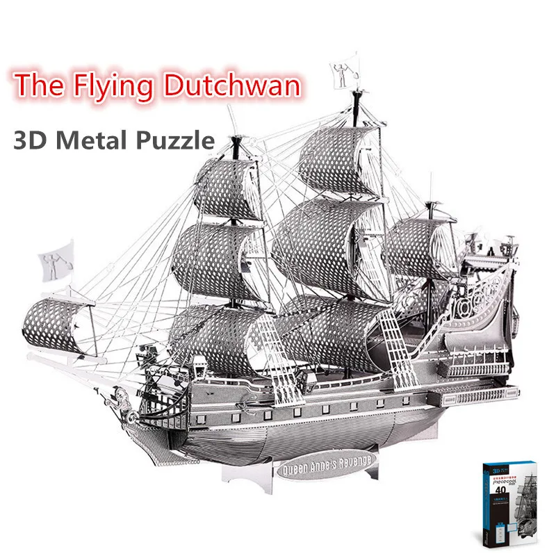 

Piececool The Flying Dutchman 3D Laser Cutting DIY Metallic Boat Model Metal Earth 3D Metal Puzzle Educational Diy Jigsaws Gifts