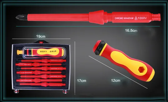 TEKTER 14 в 1 VDE изолированный Набор отверток CRV с высокой магнитной крестообразной отверткой Torx мульти инструменты ручной набор инструментов