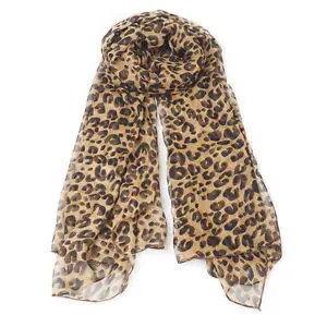 Новые модные женские туфли длинные Стиль Обёрточная бумага леди шаль Leopard шифон
