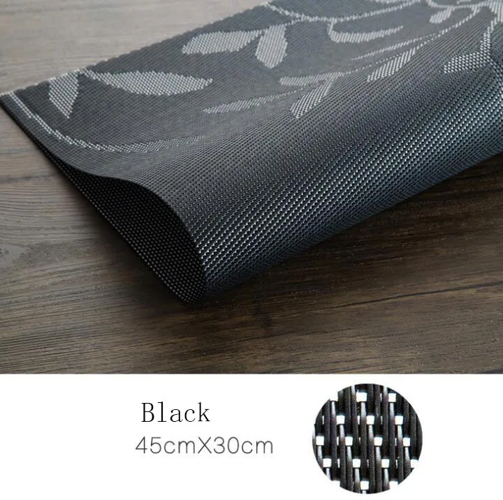  Fyjafon 4/6pieces Kitchen Table Mats Set Heat Protection PVC Table Mat Placemats Anti-slip Table Ma