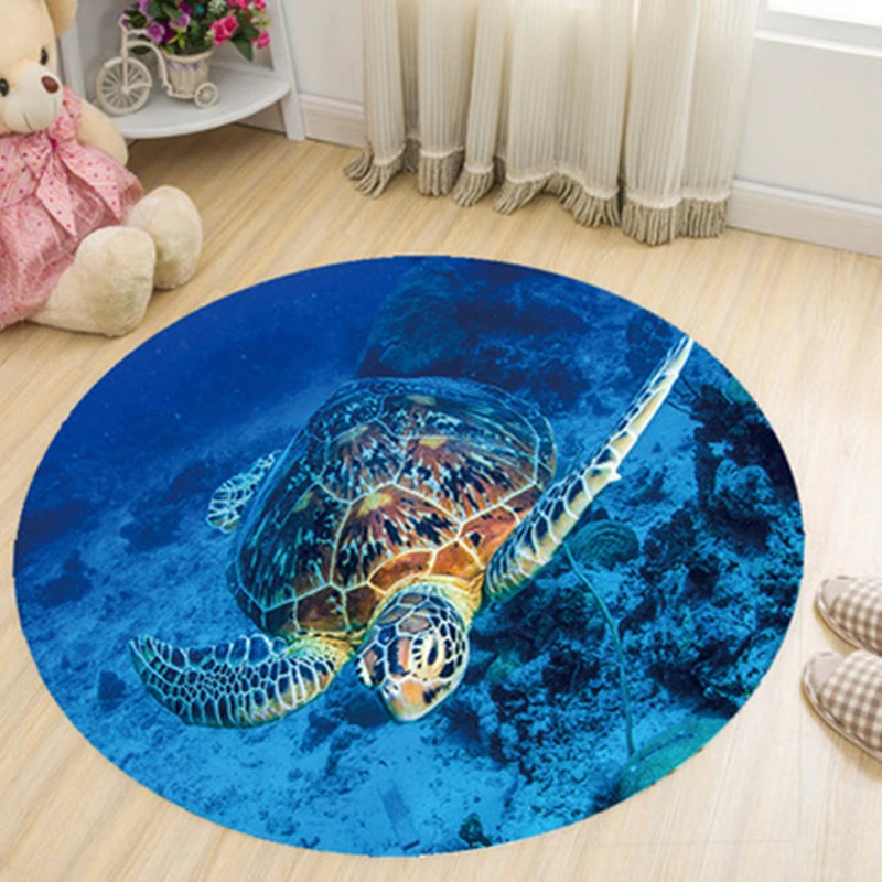 Meer Schildkrote Gedruckt Runde Teppich Und Teppich Korallen Samt Computer Stuhl Fussmatten Kind Schlafzimmer Zelt Spielen Spiel Grosse Bereich Teppiche Carpet Aliexpress