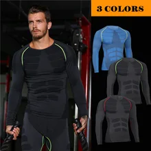 men t-shirts tight long sleeve quick dry bodybuilding tshirts compression crossfit t shirt breathable gymclothes muscle men MA04