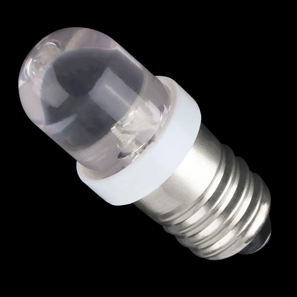 1 шт. E10 винтовой Базовый индикатор светодиодный лампа высокого качества низкое энергопотребление холодный белый 6 В DC лампада светодиодный