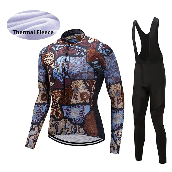 

Winter Cycling Jersey For Male Thermal Fleece Bike Clothes Cycling Pants Long Sleeve Tenue de Cyclisme Winter Set