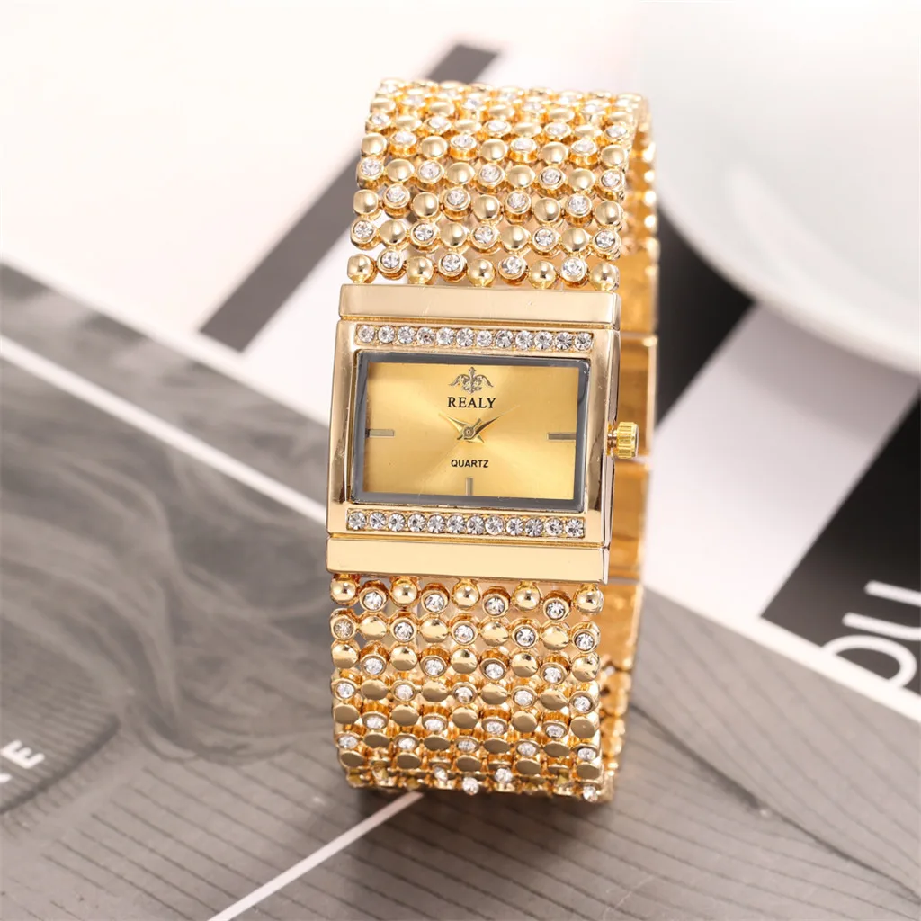 Relogio Feminino роскошный женский металлический кварцевый сетчатый ремень с прямоугольным циферблатом и бриллиантами женский браслет Watche saat Reloj Mujer